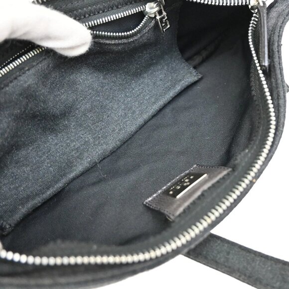 FENDI Logo Shoulder Bag Canvas Leather Gray SHW Italy 32EE760 - Picture 11 of 16